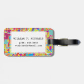 カラフルなラスベガス、ネバダの地図 ラゲッジタグ (裏面横)