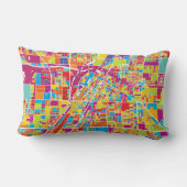 カラフルなラスベガス、ネバダの地図 ランバークッション (裏面)
