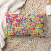 カラフルなラスベガス、ネバダの地図 ランバークッション (ブランケット)