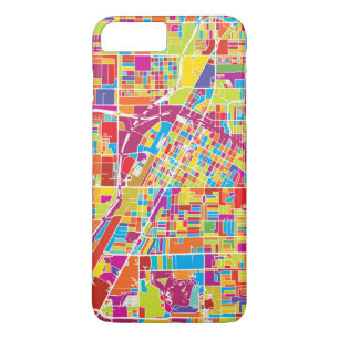カラフルなラスベガス、ネバダの地図 iPhone 8 PLUS/7 PLUSケース