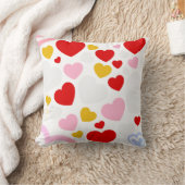 カラフルなラブハートパターン デザインのクッション クッション (ブランケット)