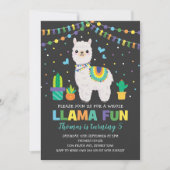 カラフルなラマの誕生会/男の子のフェスタのアルパカ 招待状 (正面)