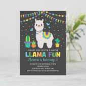 カラフルなラマの誕生会/男の子のフェスタのアルパカ 招待状 (スタンド正面)