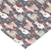 カラフルなラマパターン ショートテーブルランナー (コーナー)