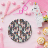 カラフルなラマパターン ペーパープレート (パーティー)