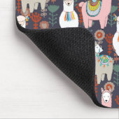 カラフルなラマパターン マウスパッド (コーナー)