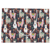 カラフルなラマパターン ラージペーパーバッグ (裏面)