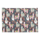 カラフルなラマパターン 枕カバー (裏面-右)