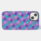 カラフルなラメ入り人魚の鱗模様 iPhoneケース (裏面横)