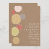 カラフルなランタンのカード・ストック刺激を受けたなリハーサル 招待状 (正面/裏面)