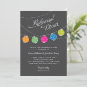 カラフルなランタン ウェディング リハーサル ディナー 招待状 (スタンド正面)
