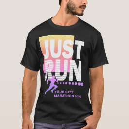 カラフルなラン マラソンランナー トラックレースの日付 Tシャツ
