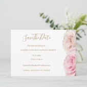 カラフルなリアルローズ フローラル セーブ・ザ・デート ウェディング 招待状 (スタンド正面)