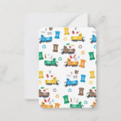 カラフルなリサイクルごみ収集車の子供たち ノートカード (裏面)