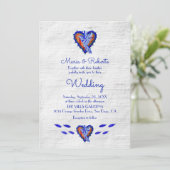 カラフルなルスティック刺繍アート メキシカンウェディング 招待状 (スタンド正面)