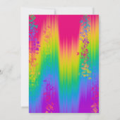 カラフルなレインボーオンブル子供の誕生日パーティー 招待状 (裏面)