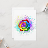 カラフルなレインボーローズ カード (正面/裏面インサイチュ)