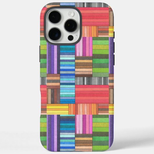 カラフルなレインボー幾何学ストライプ柄 Case-Mate iPhoneケース (裏面)