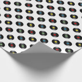 カラフルなレコード|背景色 ラッピングペーパー (角)