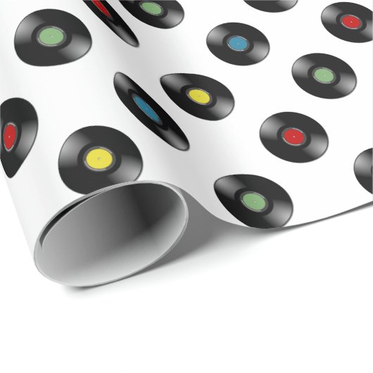 カラフルなレコード|背景色 ラッピングペーパー (ロールコーナー)