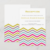 カラフルなレトロなシェブロンパターンの受付カード エンクロージャーカード (正面/裏面)