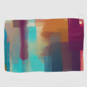 カラフルなレトロなトーンのブレンド ゴルフタオル (横)