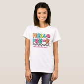 カラフルなレトロな幼稚園の先生Tシャツ Tシャツ (正面フル)