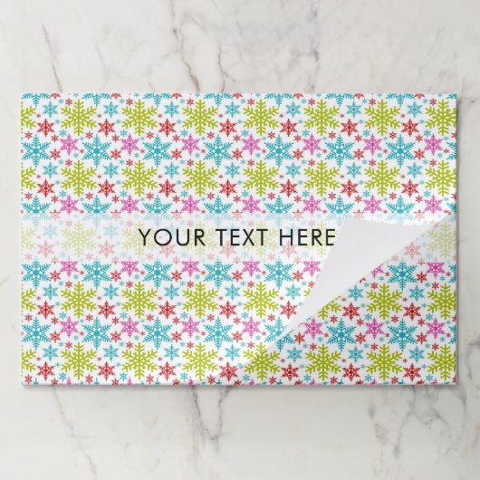 カラフルなレトロな雪の結晶のクリスマス紙皿敷き ペーパーパッド (折り畳み)