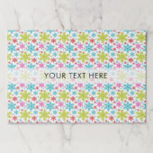 カラフルなレトロな雪の結晶のクリスマス紙皿敷き ペーパーパッド (正面)