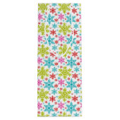 カラフルなレトロな雪の結晶のクリスマス ワインギフトバッグ (裏面)