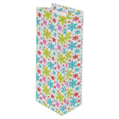 カラフルなレトロな雪の結晶のクリスマス ワインギフトバッグ (正面アングル)