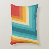カラフルなレトロのストライプ- 70sの80sデザイン アクセントクッション (正面(垂直))