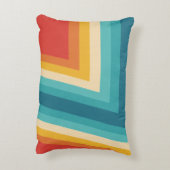 カラフルなレトロのストライプ- 70sの80sデザイン アクセントクッション (裏面(縦))