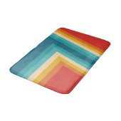 カラフルなレトロのストライプ- 70sの80sデザイン バスマット (アングル)