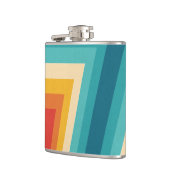 カラフルなレトロのストライプ- 70sの80sデザイン フラスク (左)