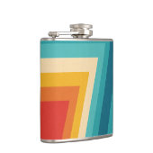 カラフルなレトロのストライプ- 70sの80sデザイン フラスク (右)