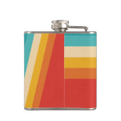カラフルなレトロのストライプ- 70sの80sデザイン フラスク (裏面)