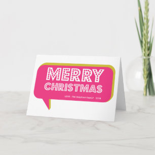 カラフルなレトロのスピーチの泡メリークリスマスカード シーズンカード