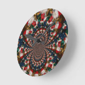 カラフルなレトロのヴィンテージのクリスマスプレゼントのクリスマスgif ラウンド壁時計 (傾斜)