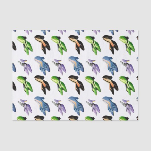 カラフルなレトロのヴィンテージの靴 薄葉紙 (正面)