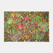 カラフルなレトロの点パターンI + あなたのアイディア ドアマット (正面)