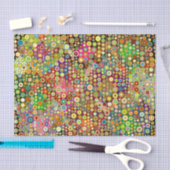 カラフルなレトロの点 + あなたのアイディア 薄葉紙 (クラフト)