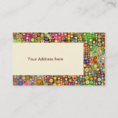 カラフルなレトロの点 + あなたの文字及びアイディア 名刺 (裏面)