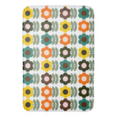 カラフルなレトロの花柄 バスマット (正面縦)