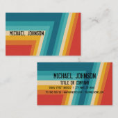 カラフルなレトロは- 70sを の80sデザイン縞で飾ります 名刺 (正面/裏面)