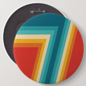 カラフルなレトロは- 70sを の80sデザイン縞で飾ります 缶バッジ (正面&裏面)