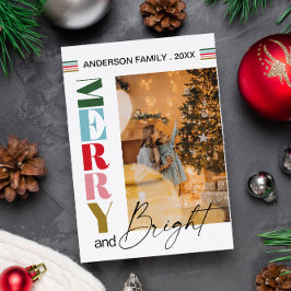 カラフルなレトロクリスマスの楽しい写真 シーズンカード