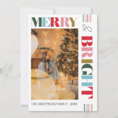 カラフルなレトロクリスマスの楽しい写真 シーズンカード (正面)