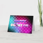 カラフルなレトロスイート16歳の誕生日 カード (正面)