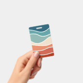 カラフルなレトロスタイルの波 バッジ (手持ち)